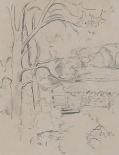 Landscape with Gate by Orovida Pissarro - Drawing