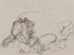 Pouncing Tiger by Orovida Pissarro - Animal drawing