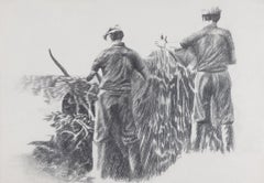 Vintage Farmhands by Yvon Pissarro - Figurative drawing