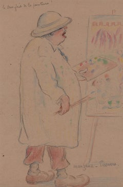 Le Due Fait de la Peinture by Georges Manzana Pissarro - Colourful drawing