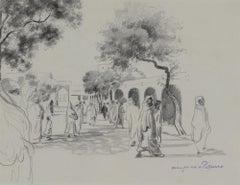 Vintage Moroccan Market by Georges Manzana Pissarro - Drawing
