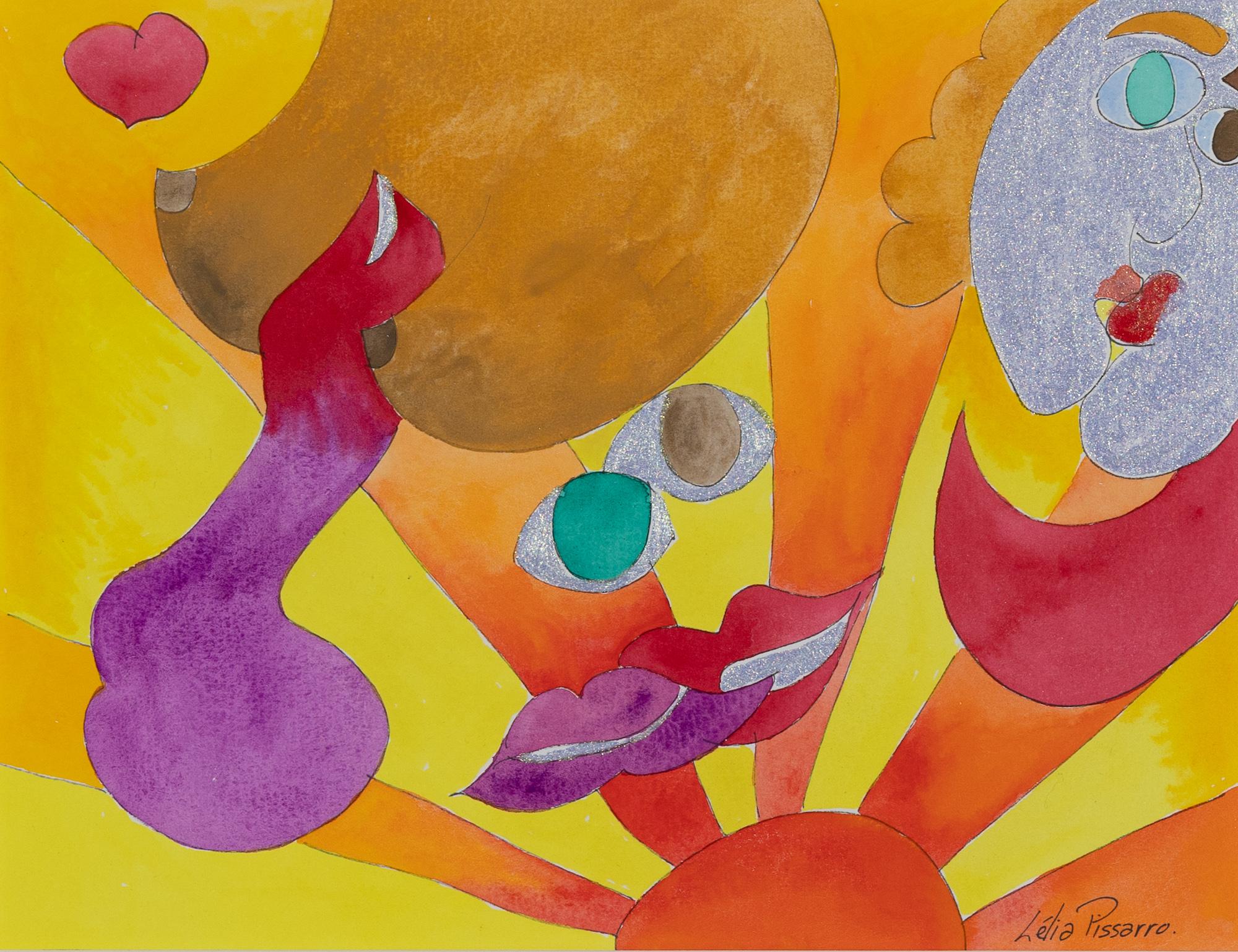 Abstract Drawing di Lelia Pissarro - Sunny Side Up di Lélia Pissarro - Opera astratta e contemporanea su carta