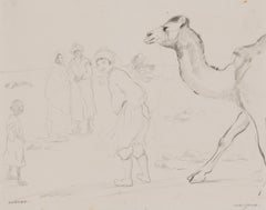 Moroccan Peasant Scene by Georges Manzana Pissarro - Drawing