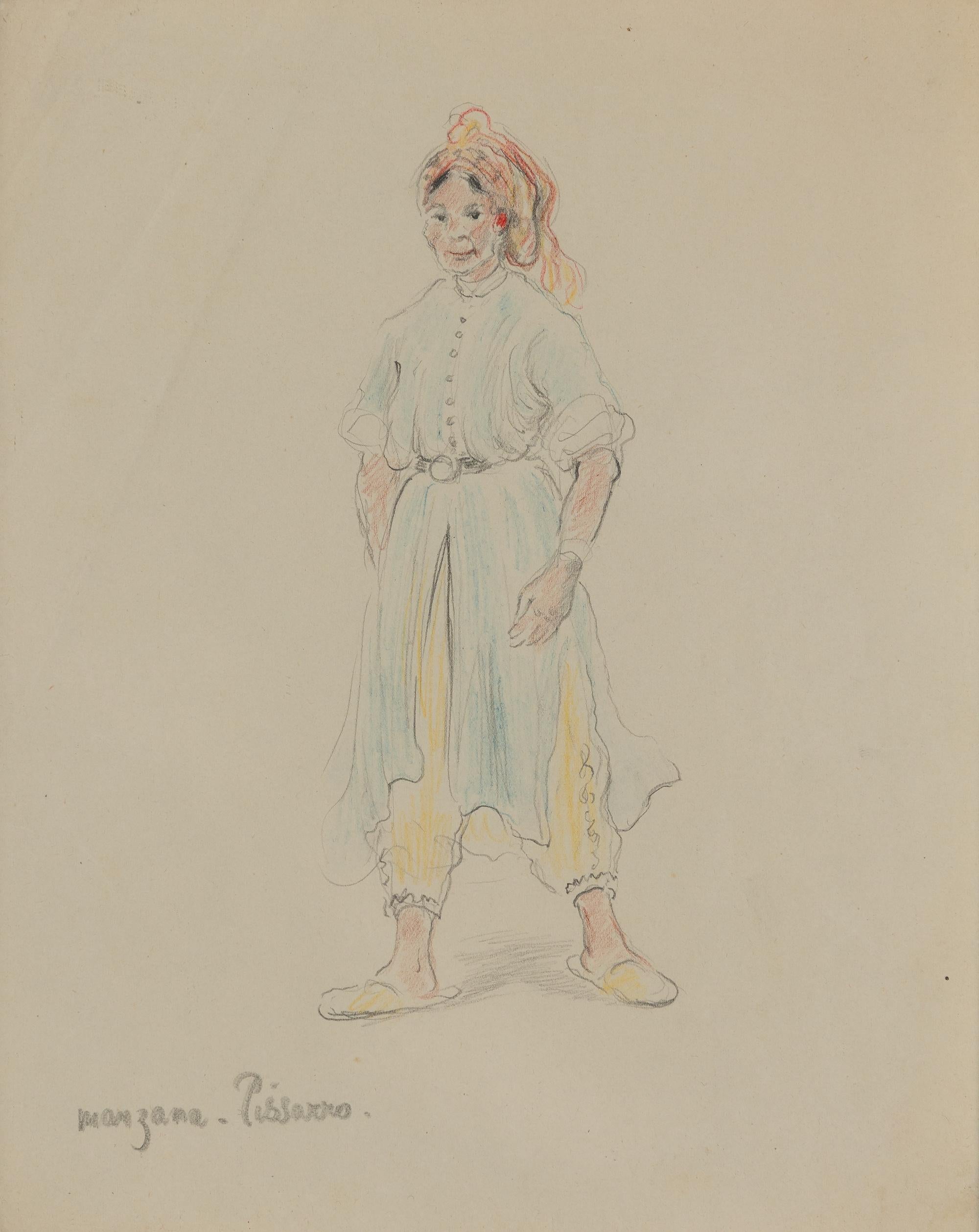 Figurative Art Georges Henri Manzana Pissarro - Étude d'une femme marocaine par Georges Manzana Pissarro