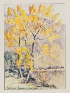La Suisse Normande en Automne by Paulémile Pissarro - Watercolour on paper