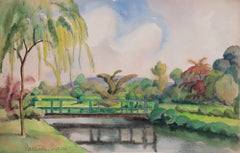 Scène de rivière, près de Lyons-la-Forêt par Paulémile Pissarro - Aquarelle