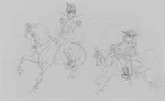 Cavaliers par Henri de Toulouse-Lautrec - Oeuvre figurative sur papier