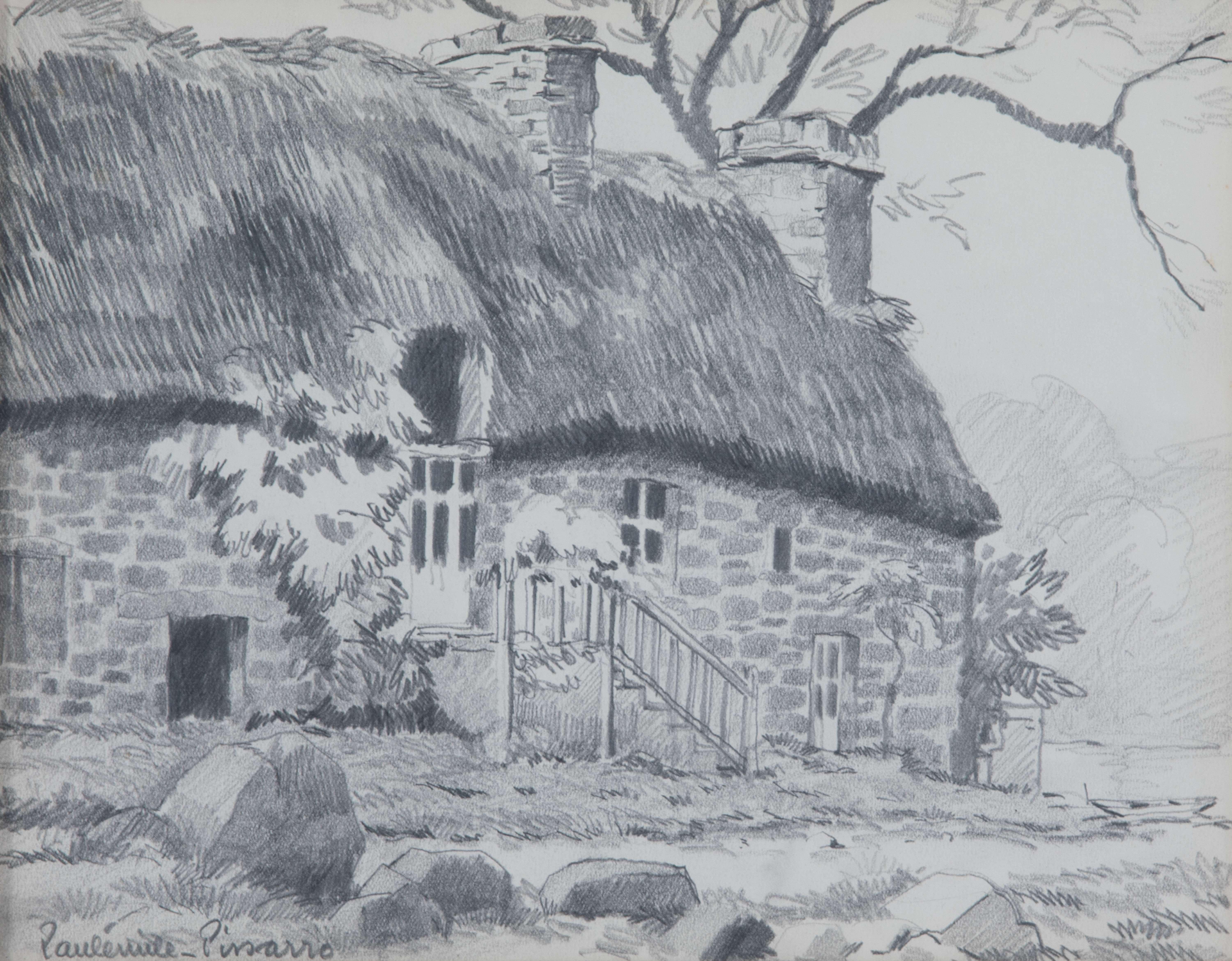 La Maison, Normandie von Paulémile Pissarro - Zeichnung eines Hauses auf dem Land