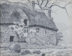 Vintage La Maison, Normandie by Paulémile Pissarro - Drawing of a countryside house