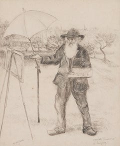 Portrait de Camille Pissarro à Éragny by Georges Manzana Pissarro - Drawing