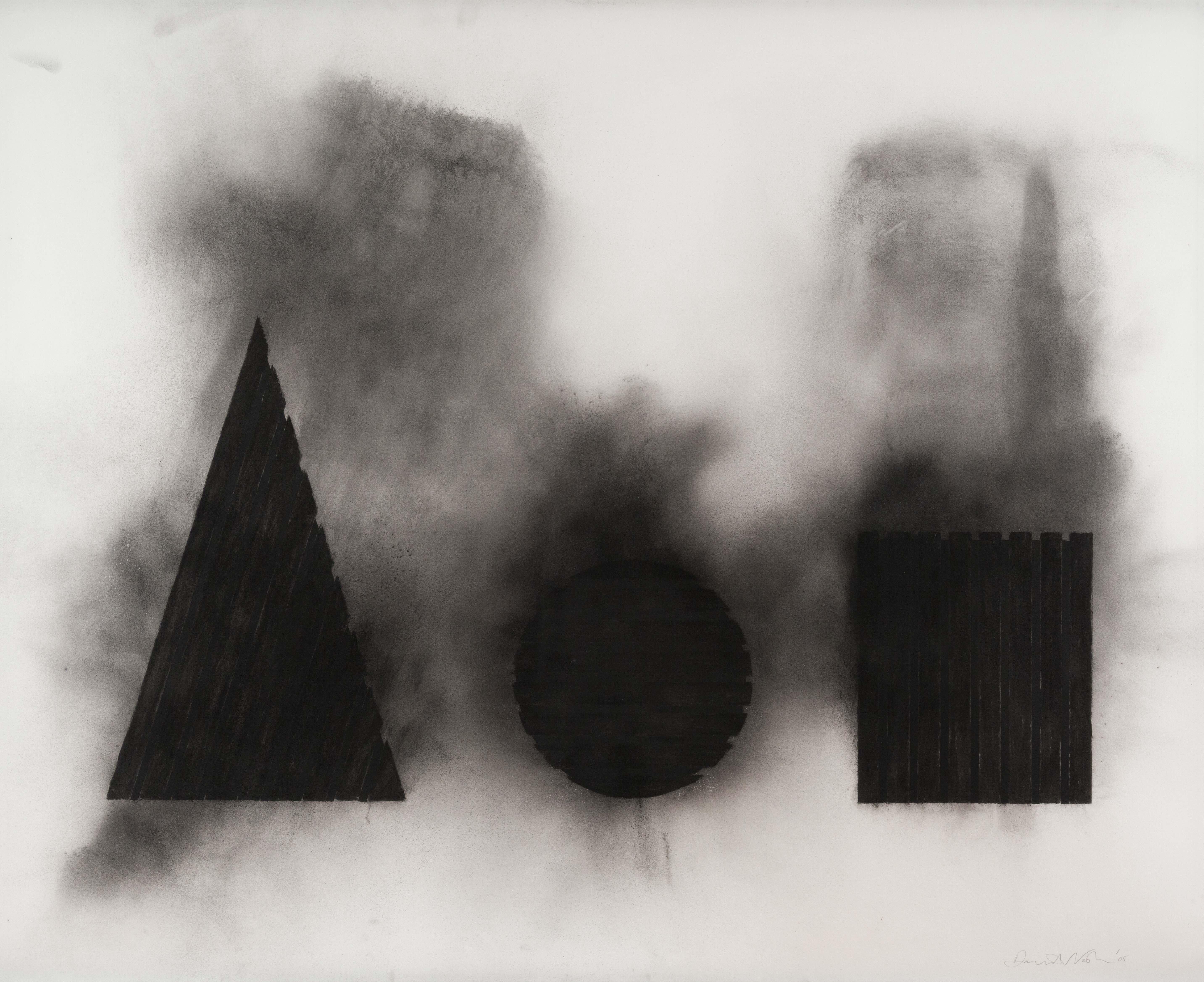 *PLEASE NOTE UK BUYERS WILL ONLY PAY 5% VAT ON THIS PURCHASE. Once an order is placed we will arrange the VAT of 20% to be reduced to 5%

Sphere, Cube, Pyramid by David Nash (b. 1945)
Charcoal and pastel on paper
121.6 x 152.3 cm (47 ⁷/₈ x 60