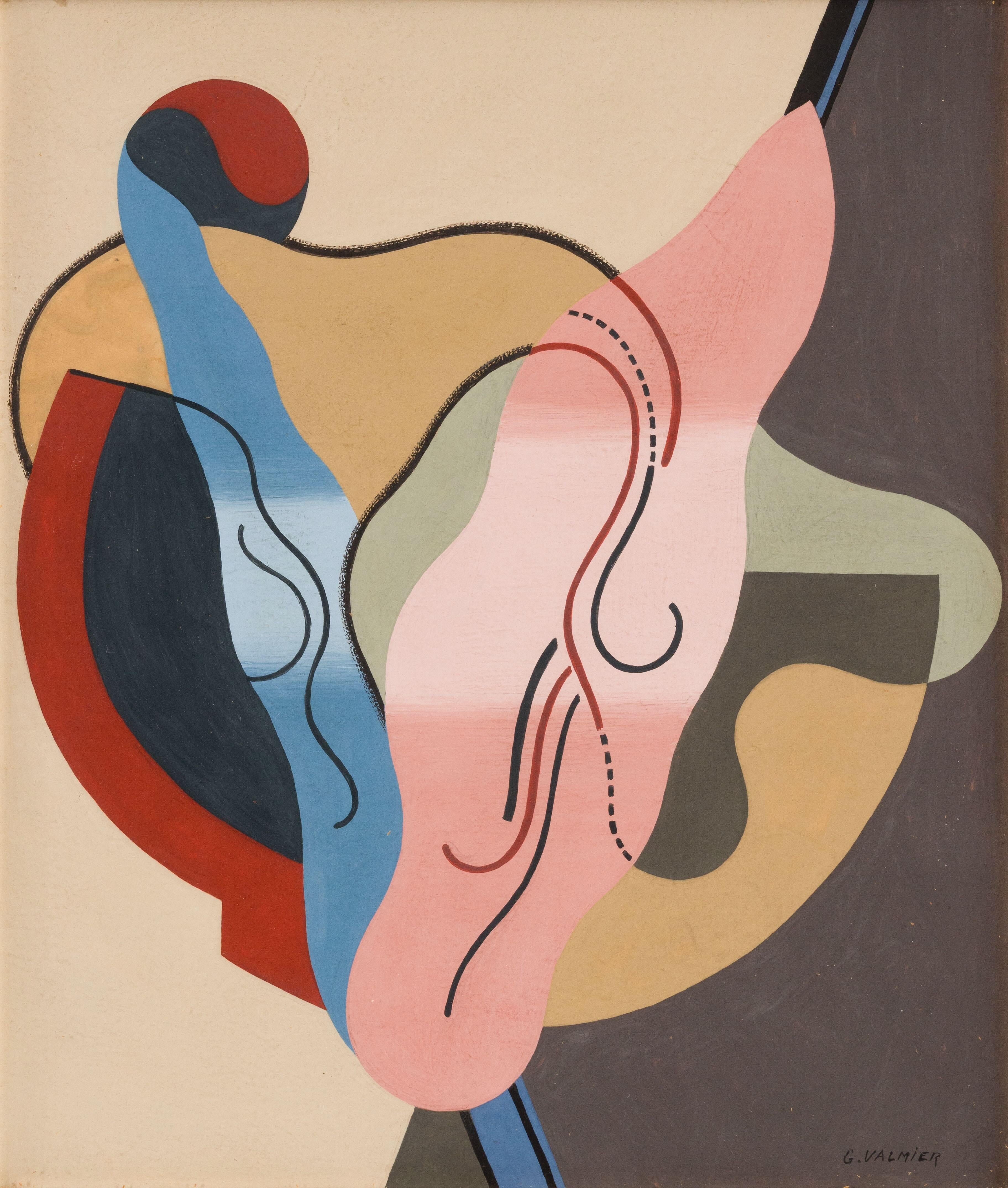 *PLEASE NOTE UK BUYERS WILL ONLY PAY 5% VAT ON THIS PURCHASE. Once an order is placed we will arrange the VAT of 20% to be reduced to 5%

Composition abstraite by Georges Valmier (1885-1937)
Gouache on cardboard
23.3 x 20.2 cm (9 ¹/₈ x 8