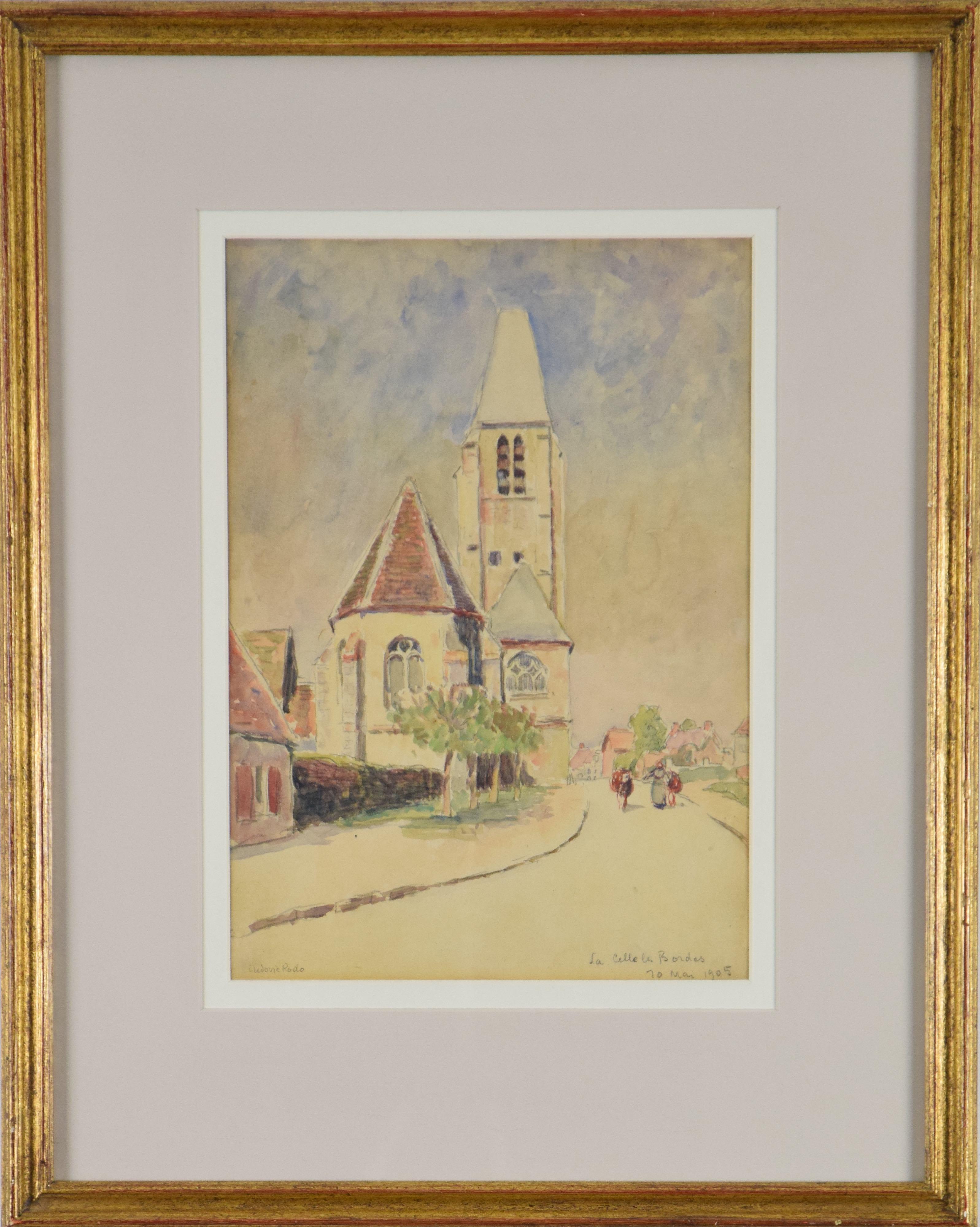 La Celle les Bordes de LUDOVIC-RODO PISSARRO - Acuarela postimpresionista - Art de Ludovic-Rodo Pissarro