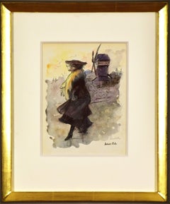Watercolour artwork by Ludovic Rodo Pissarro titled 'Le Moulin de la Galette'