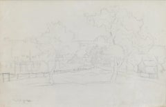 Crystal Palace, London original drawing by Impressionist artist Camille Pissarro