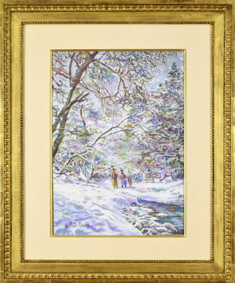Snow scene by Hughes Claude Pissarro, Cantepie, Sous la Neige For Sale 1