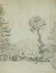 Landscape with Trees by Félix Pissarro - Drawing