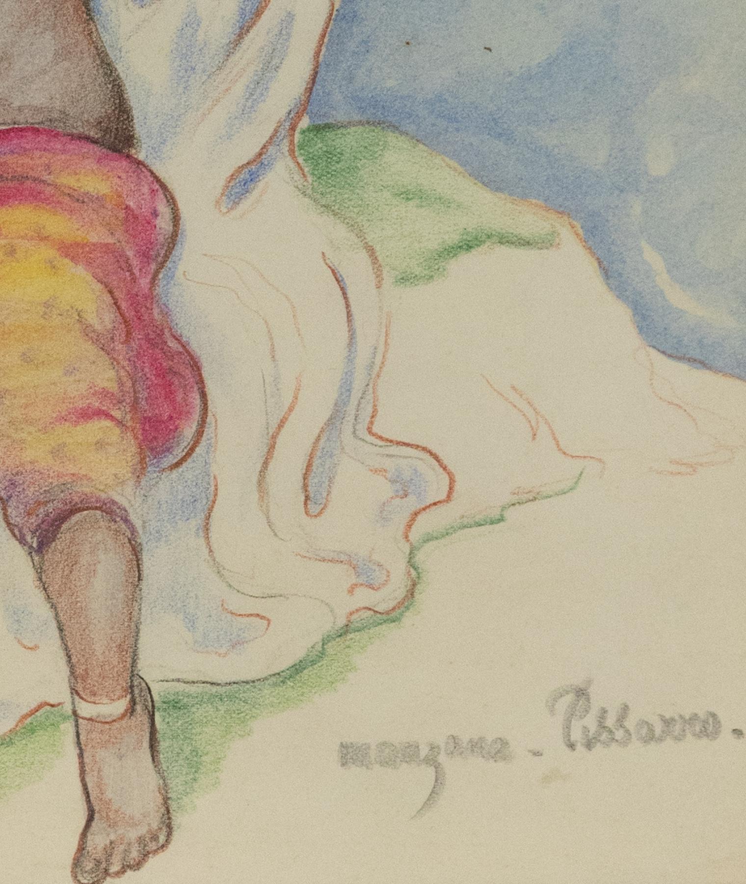*UK BUYERS WILL PAY AN ADDITIONAL 20% VAT ON TOP OF THE ABOVE PRICE

Moroccan Dancer by Georges Manzana Pissarro (1871-1961)
Watercolour, coloured crayon and pencil
26.3 x 20.2 cm ( 10 ⅜ x 8 inches) 
Signed lower right, Manzana - Pissarro. 
Executed