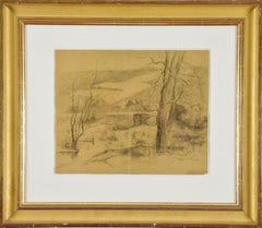 Paysage en Normandie by Georges Manzana Pissarro - Charcoal landscape