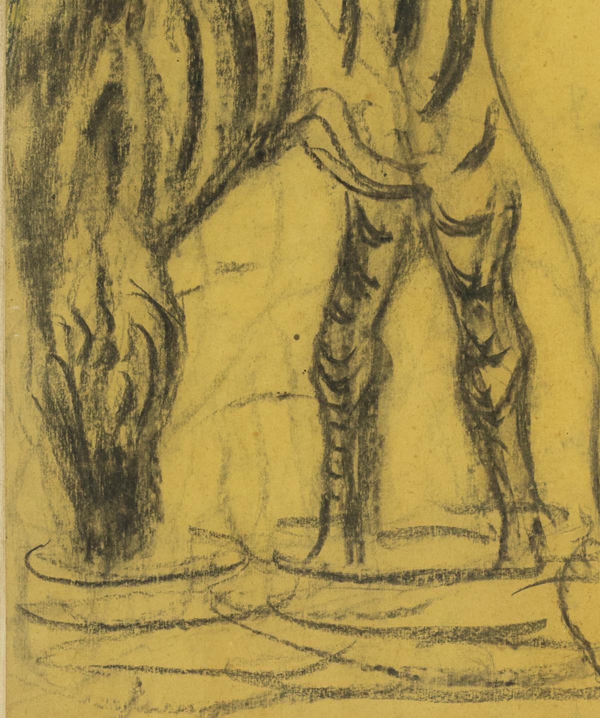 Jeune Femme de Dos au Zèbre von Georges Manzana Pissarro - Nackte Zeichnung (Post-Impressionismus), Art, von Georges Henri Manzana Pissarro