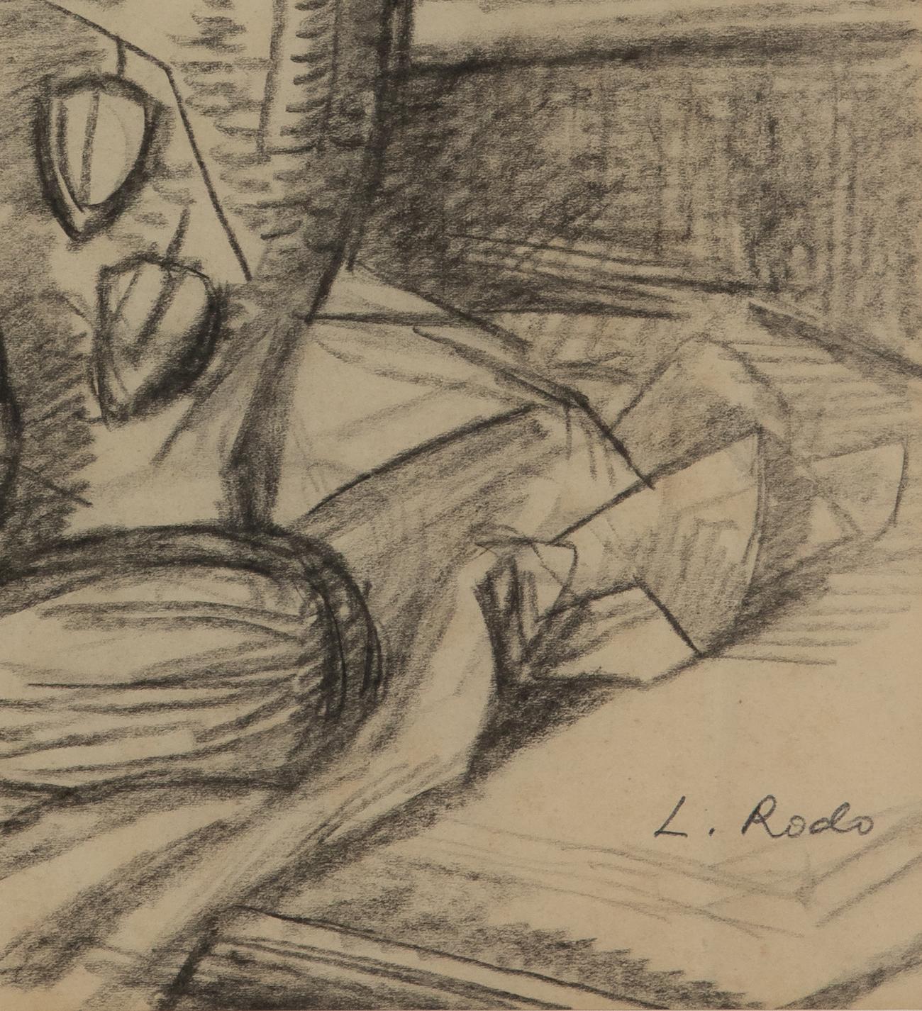 Stillleben von Ludovic-Rodo Pissarro – Holzkohle auf Papier im Angebot 3