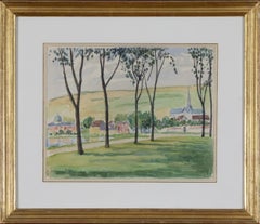 Les Andelys, la Place Saint Michel by Ludovic-Rodo Pissarro - Watercolour