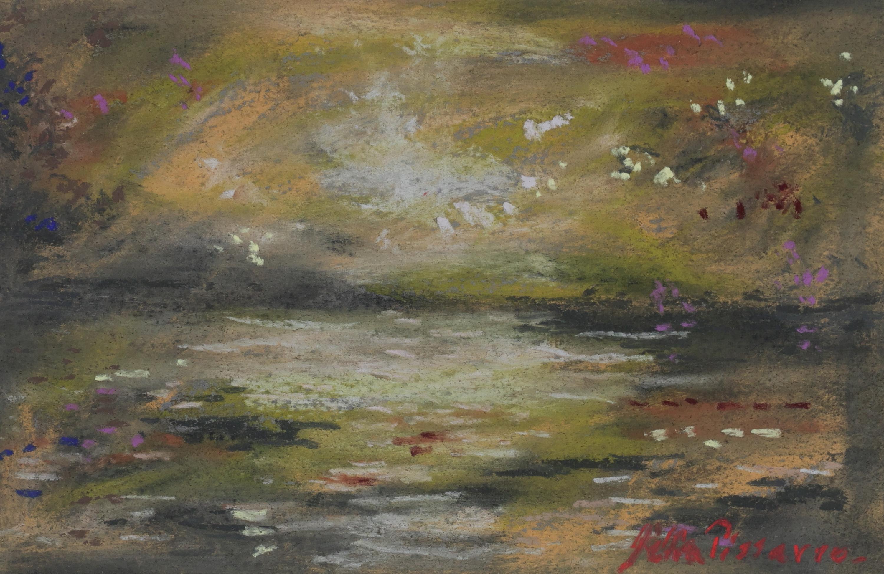 Landscape Art Lelia Pissarro - La Rivière de Dotahn de Lélia Pissarro - Pastel sur papier