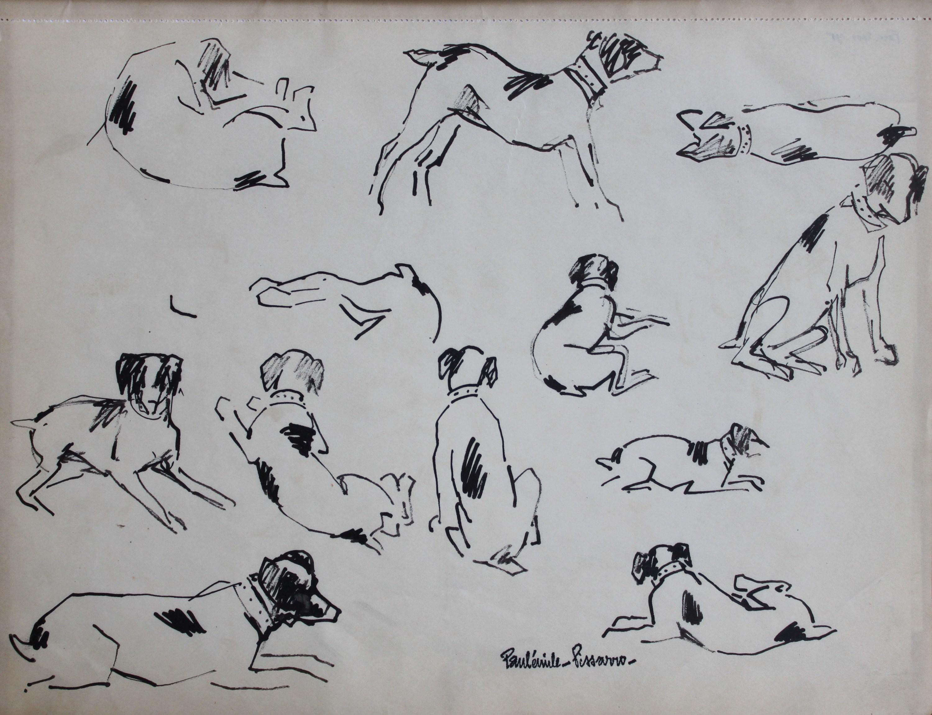 SOLD UNFRAMED 

*UK BUYERS WILL PAY AN ADDITIONAL 20% VAT ON TOP OF THE ABOVE PRICE

Etude de Chiens by Paulémile Pissarro (1884 - 1972)
Ink on paper
23 x 31 cm (9 x 12 ¹/₄ inches)
Signed with estate stamp lower left

This work is accompanied by a