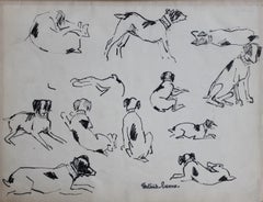 Etude de Chiens by Paulémile Pissarro - Ink on paper