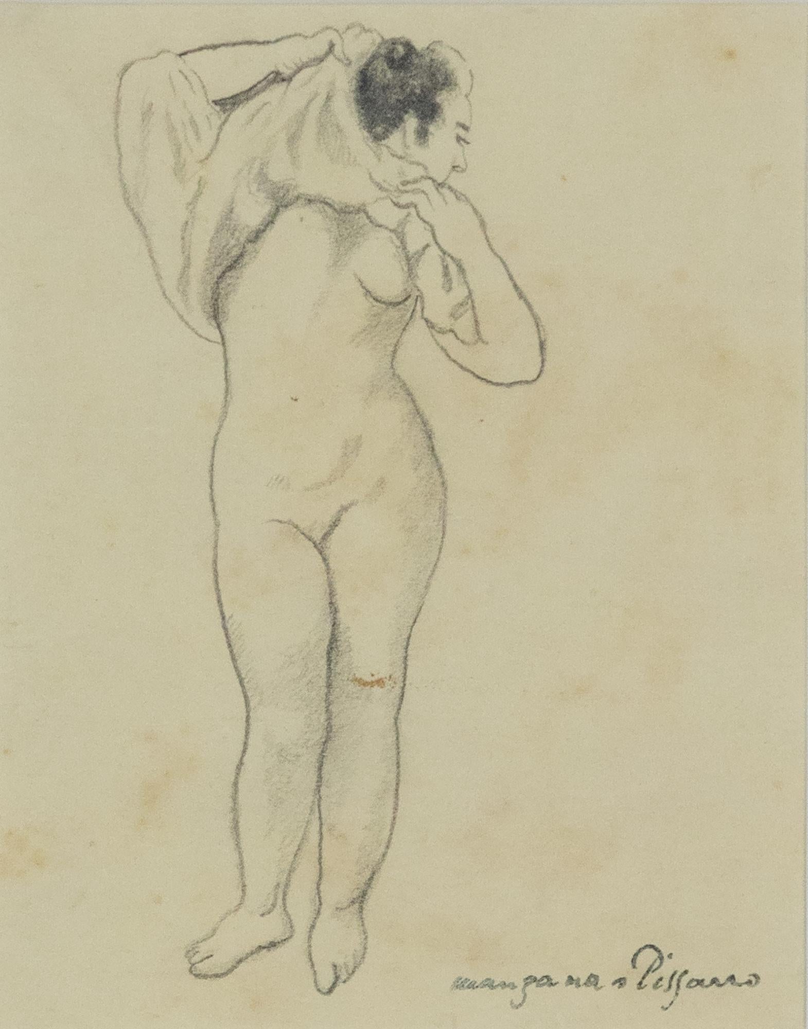 Undressing by Georges Manzana Pissarro – Aktzeichnung