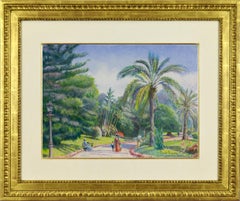Les Jardins de Monte-Carlo de H. Claude Pissarro - Pastel, Postimpresionista