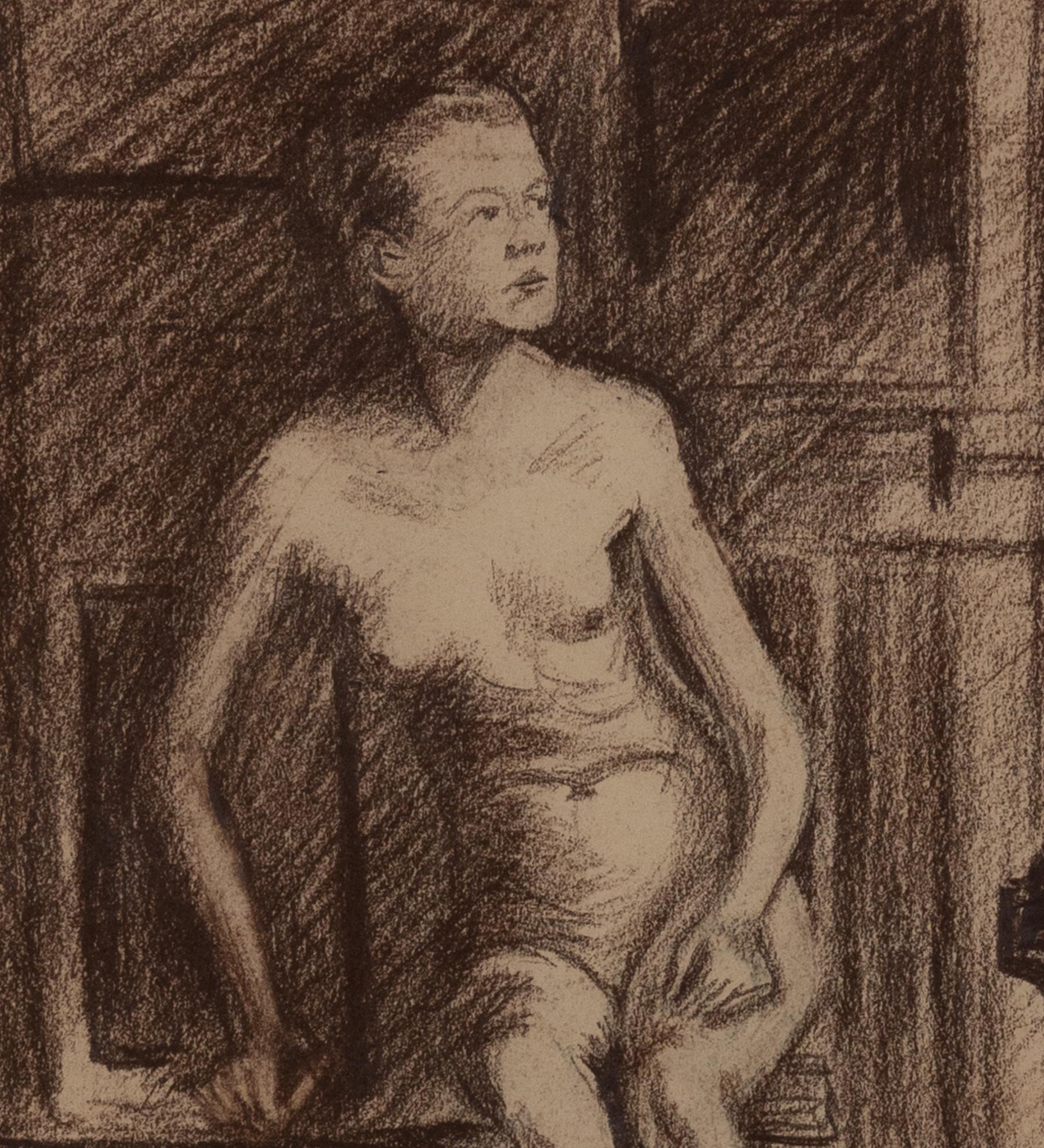 Nu Assise by Ludovic-Rodo Pissarro - Nude drawing For Sale 2
