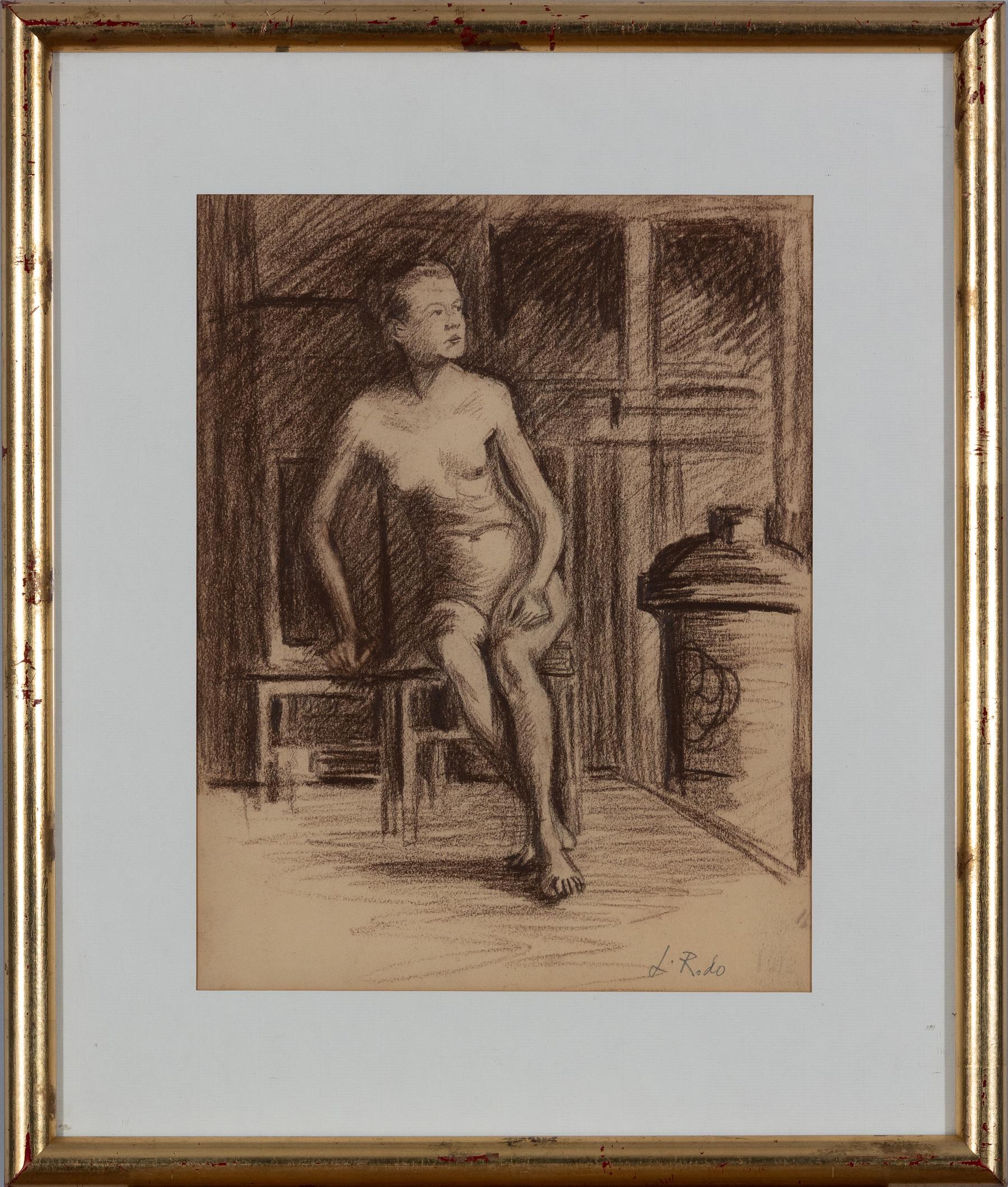 Nu Assise by Ludovic-Rodo Pissarro - Nude drawing For Sale 1