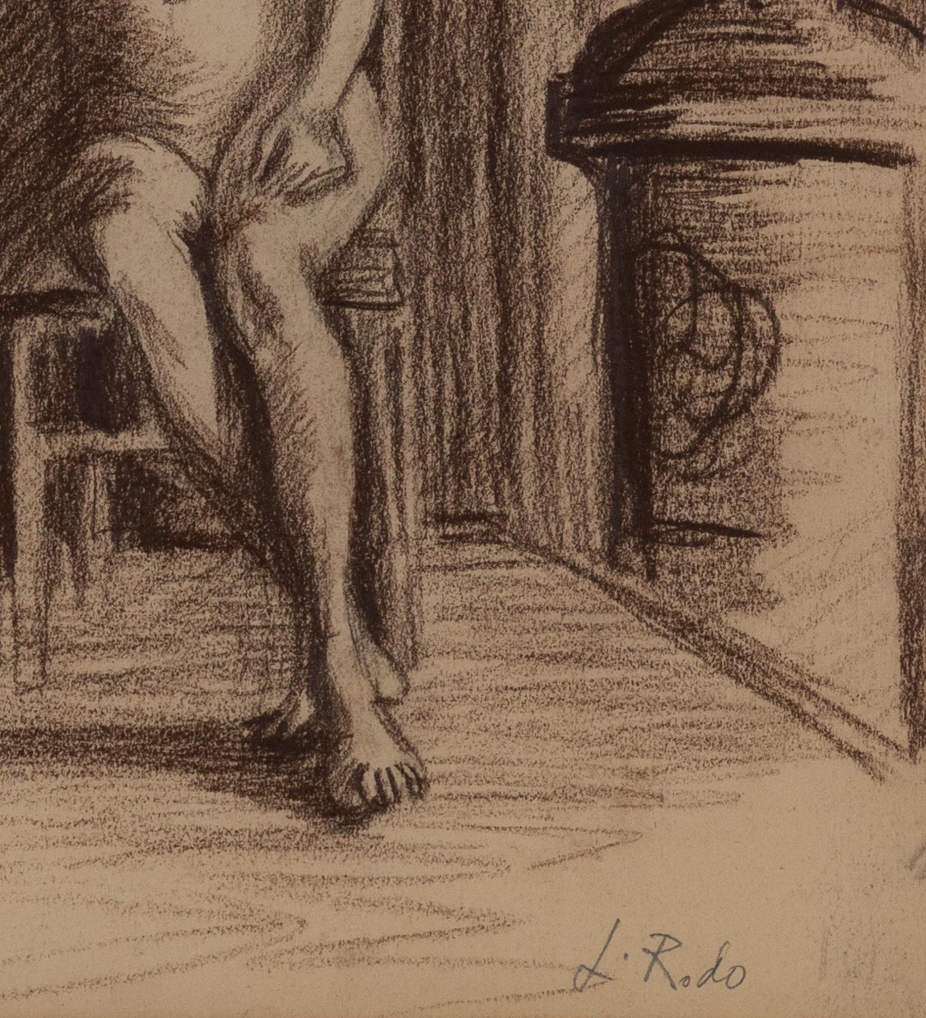 Nu Assise by Ludovic-Rodo Pissarro - Nude drawing For Sale 3