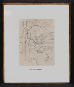 Landschaft mit Tor von Orovida Pissarro – Zeichnung