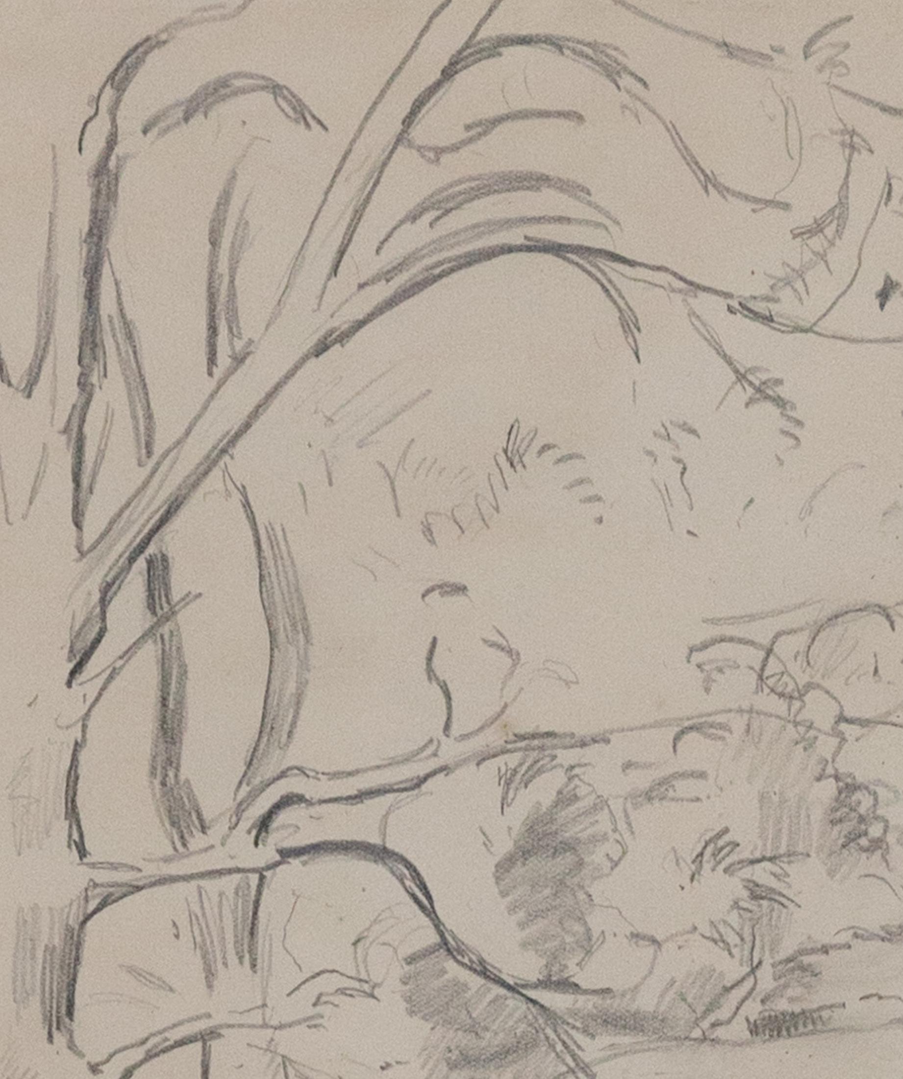 Landschaft mit Tor von Orovida Pissarro – Zeichnung im Angebot 3