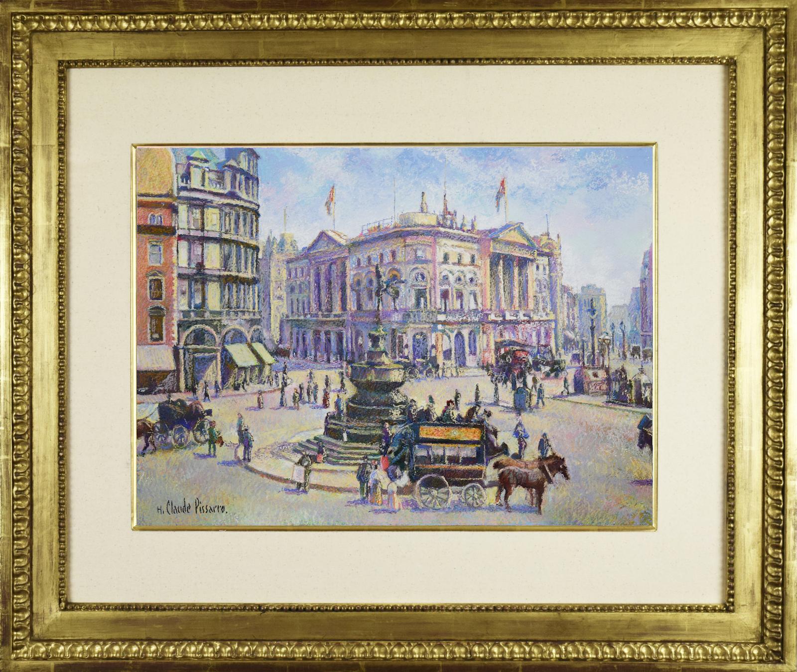 Midi Piccadilly (Londres Royaume Uni) by H. Claude Pissarro - London city scene - Art by Hughes Claude Pissarro