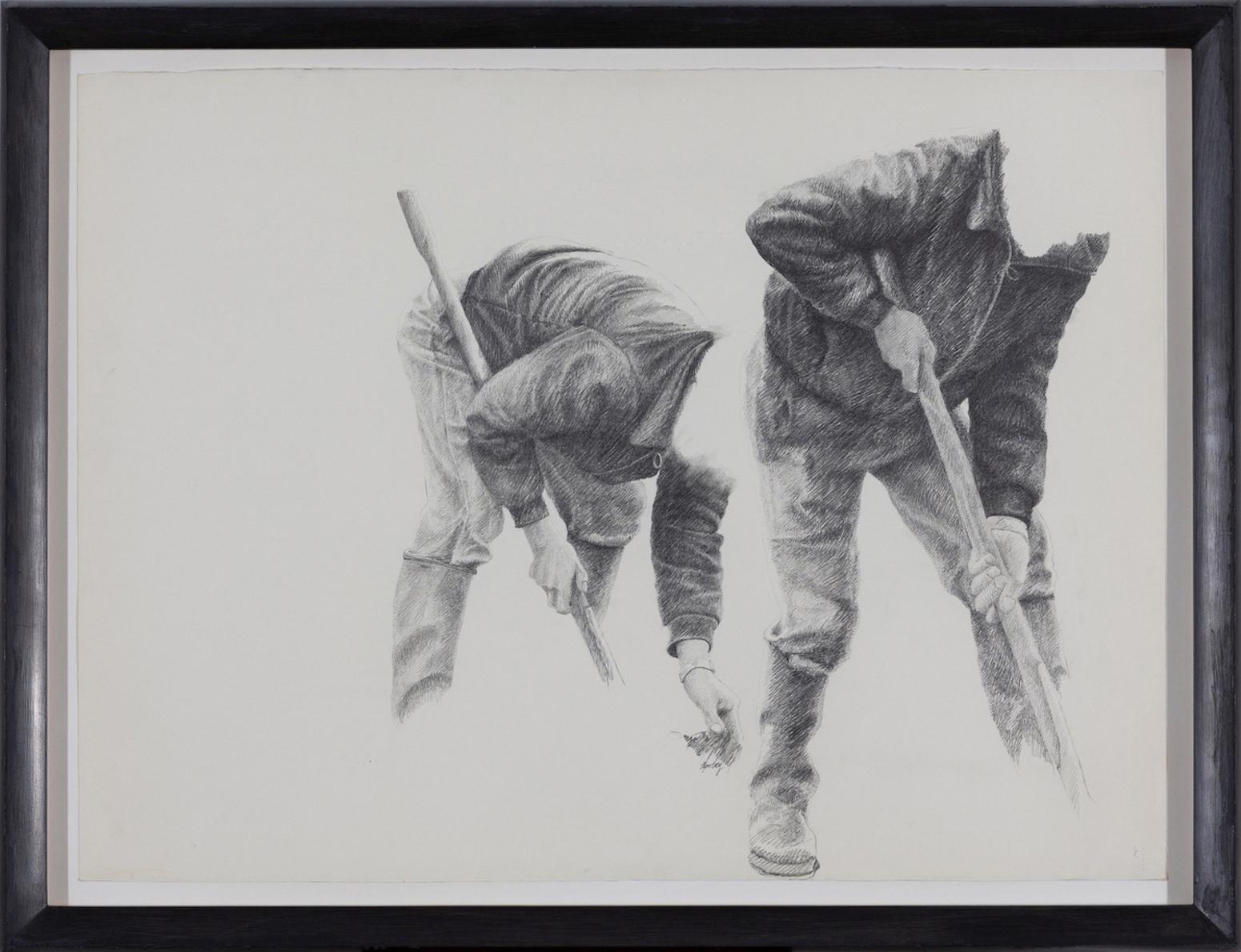 Bauernhands von Yvon Pissarro, 1983 – Bleistift auf Papier-Zeichnung im Angebot 1