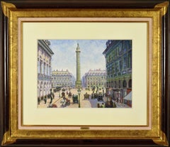 Place Vendôme by H. Claude Pissarro - Pastel on card, Post-Impressionist