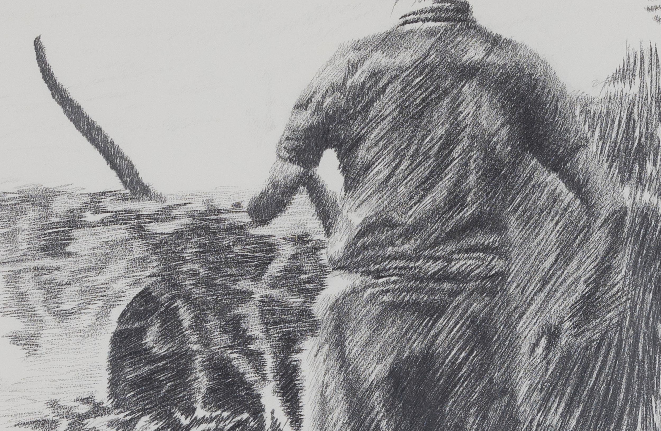 Farmhands by Yvon Pissarro - Figurative drawing For Sale 4