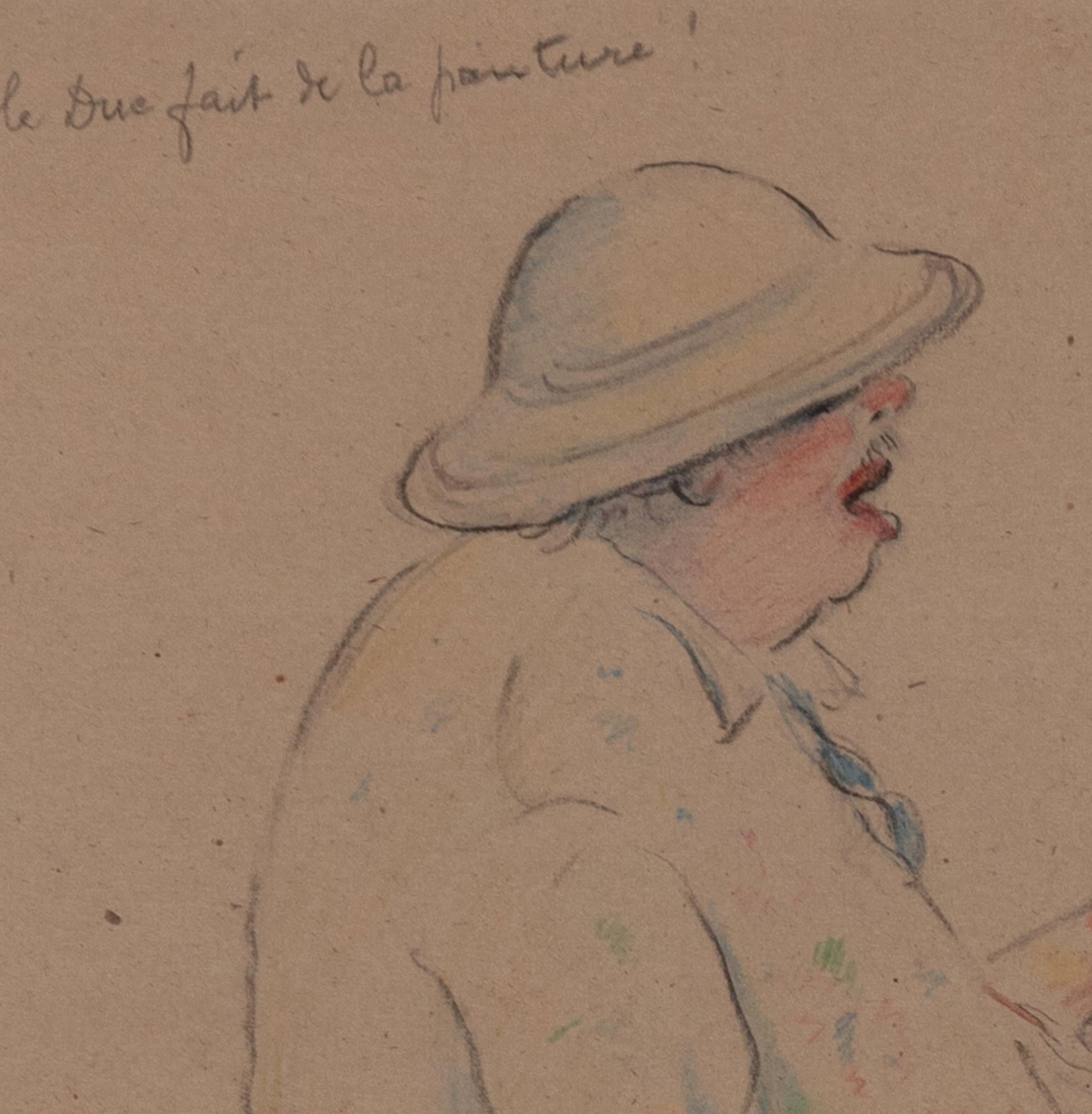 *UK BUYERS WILL PAY AN ADDITIONAL 20% VAT ON TOP OF THE ABOVE PRICE

Le Due Fait de la Peinture by Georges Manzana Pissarro (1871-1961)
27.5 x 18.3 cm (10 ⁷/₈ x 7 ¹/₄ inches)
Graphite and coloured crayon on paper
Inscribed upper left and signed