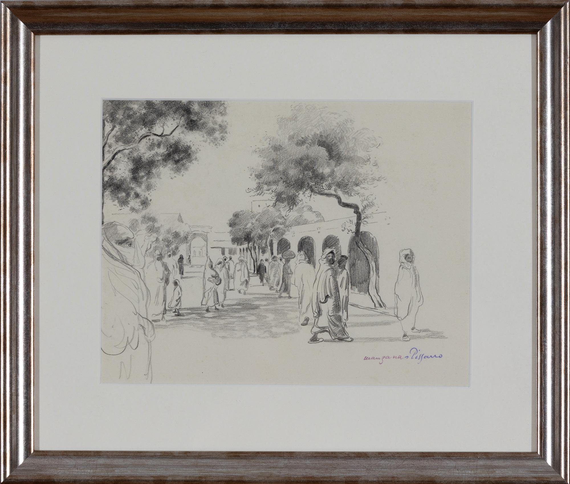 Moroccan Market by Georges Manzana Pissarro - Drawing - Art by Georges Henri Manzana Pissarro