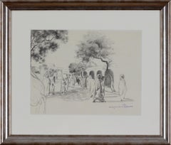 Moroccan Market by Georges Manzana Pissarro - Drawing