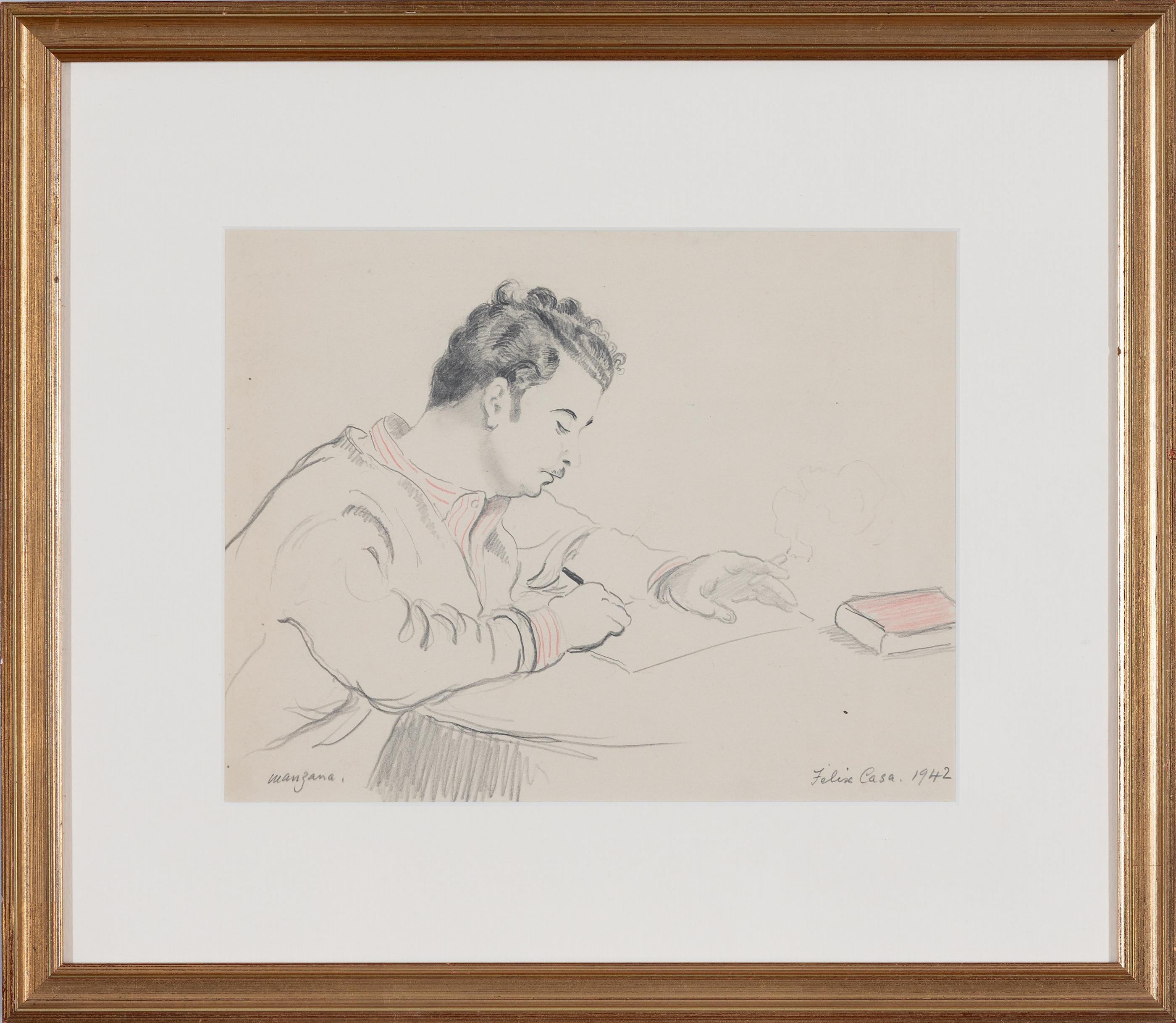 Portrait of Félix by Georges Manzana Pissarro - Drawing - Art by Georges Henri Manzana Pissarro