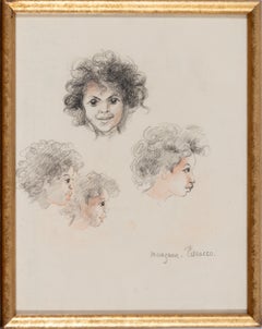 Studies of the Head of a Young Girl von Georges Manzana Pissarro – Zeichnung