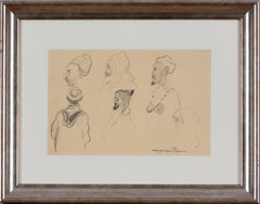 Young and old portraits by Georges Manzana Pissarro - Drawing