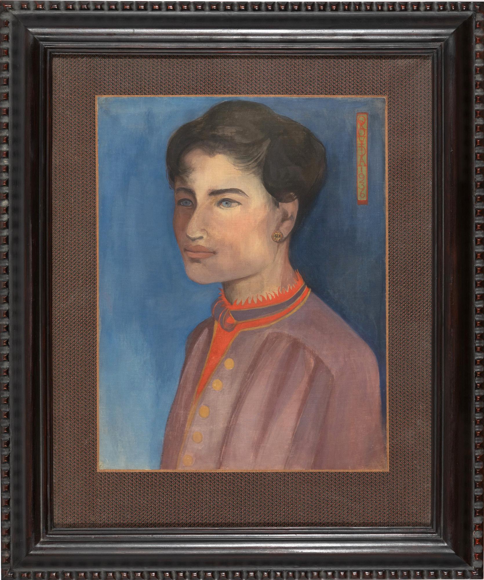 Portrait of a Woman by Orovida Pissarro - Portrait painting For Sale 1
