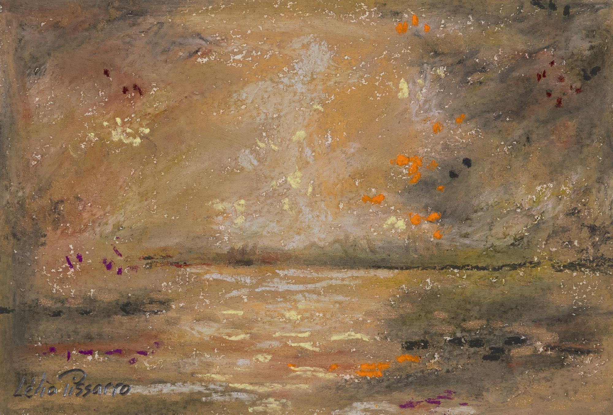 La Rivière de Lyora by Lélia Pissarro - Pastel on paper, Landscape