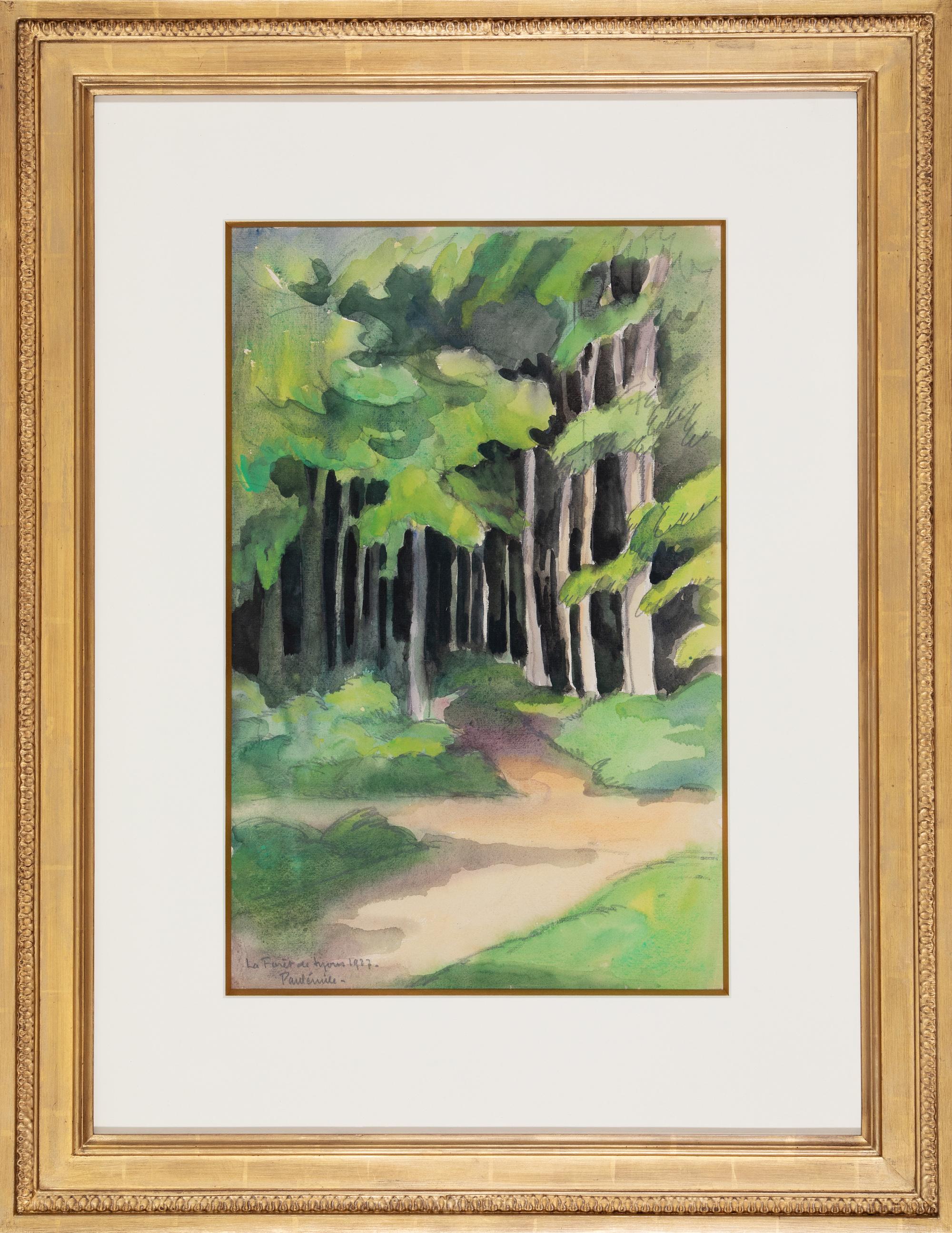 La Forêt de Lyons von Paulémile Pissarro - Aquarell Landschaft – Art von Paul Emile Pissarro
