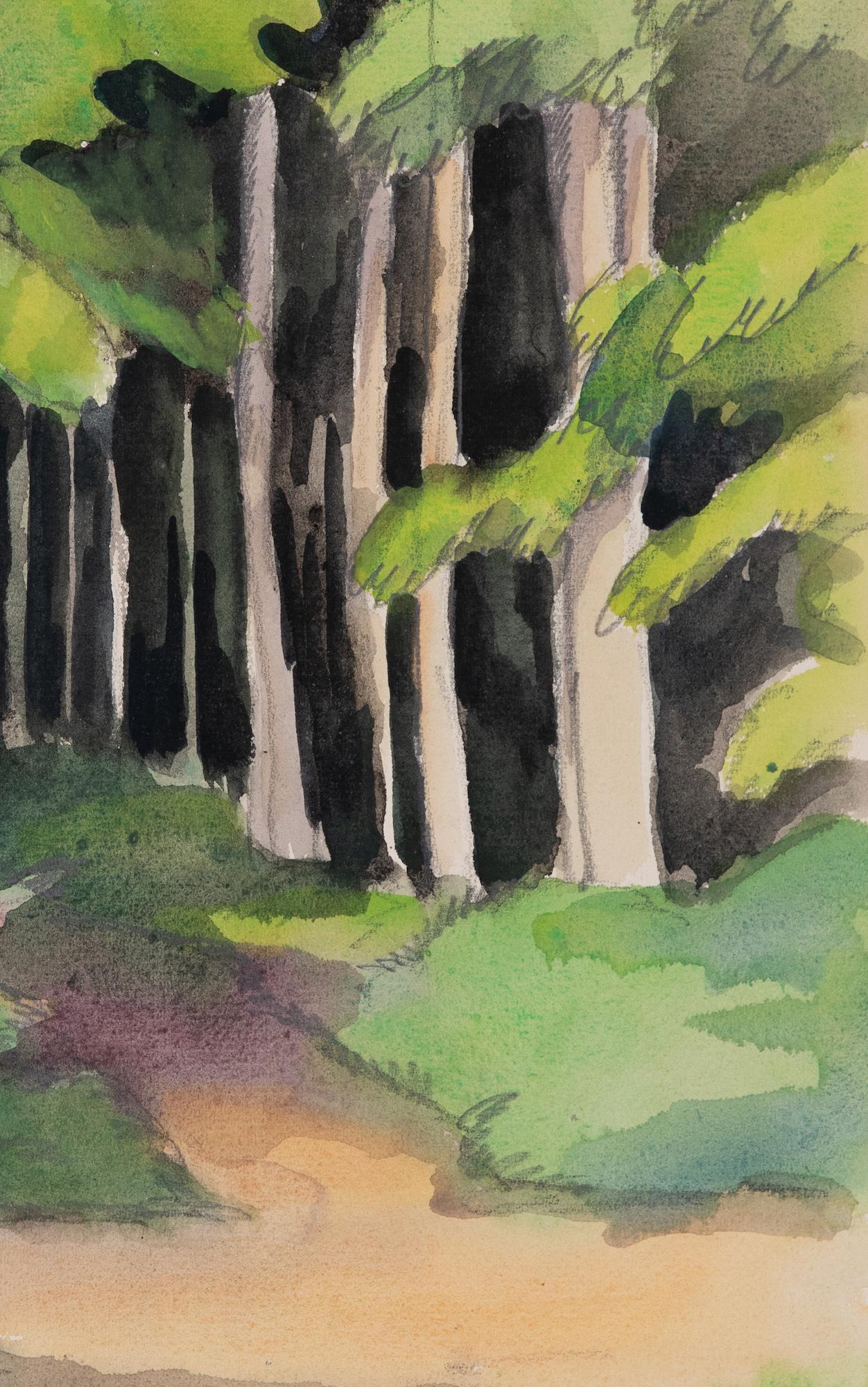 La Forêt de Lyons par Paulémile Pissarro - Paysage à l'aquarelle - Impressionnisme Art par Paul Emile Pissarro